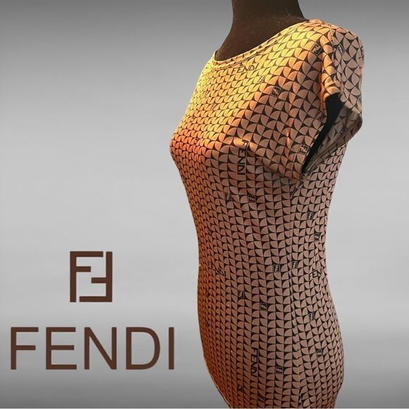 FENDI FF Vintage Contrast Geometric Top - Picture 2 of 7